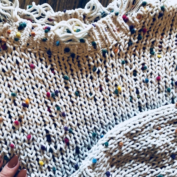 ONE LEFT!! Distressed Polka Dot Sweater - Picture 6 of 8